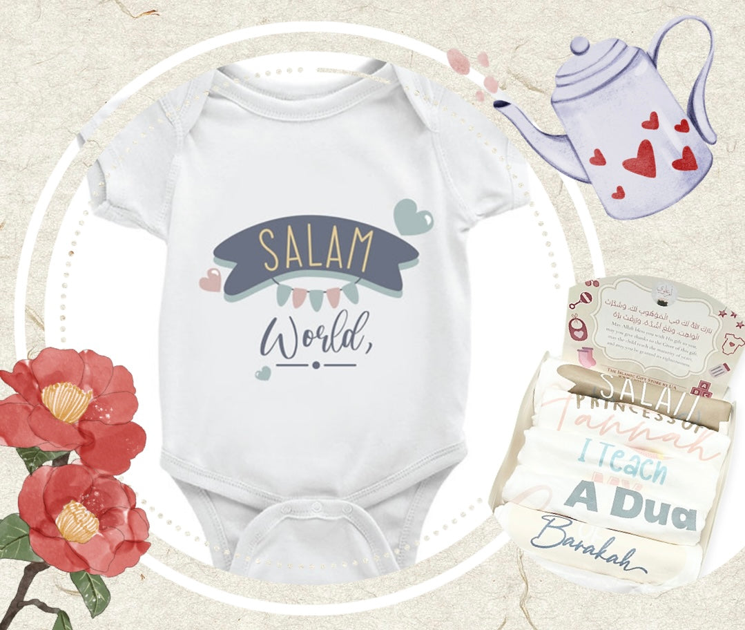 Islamic-Themed Premium Baby Boy/Girl Romper Set of 3 (100% Cotton)