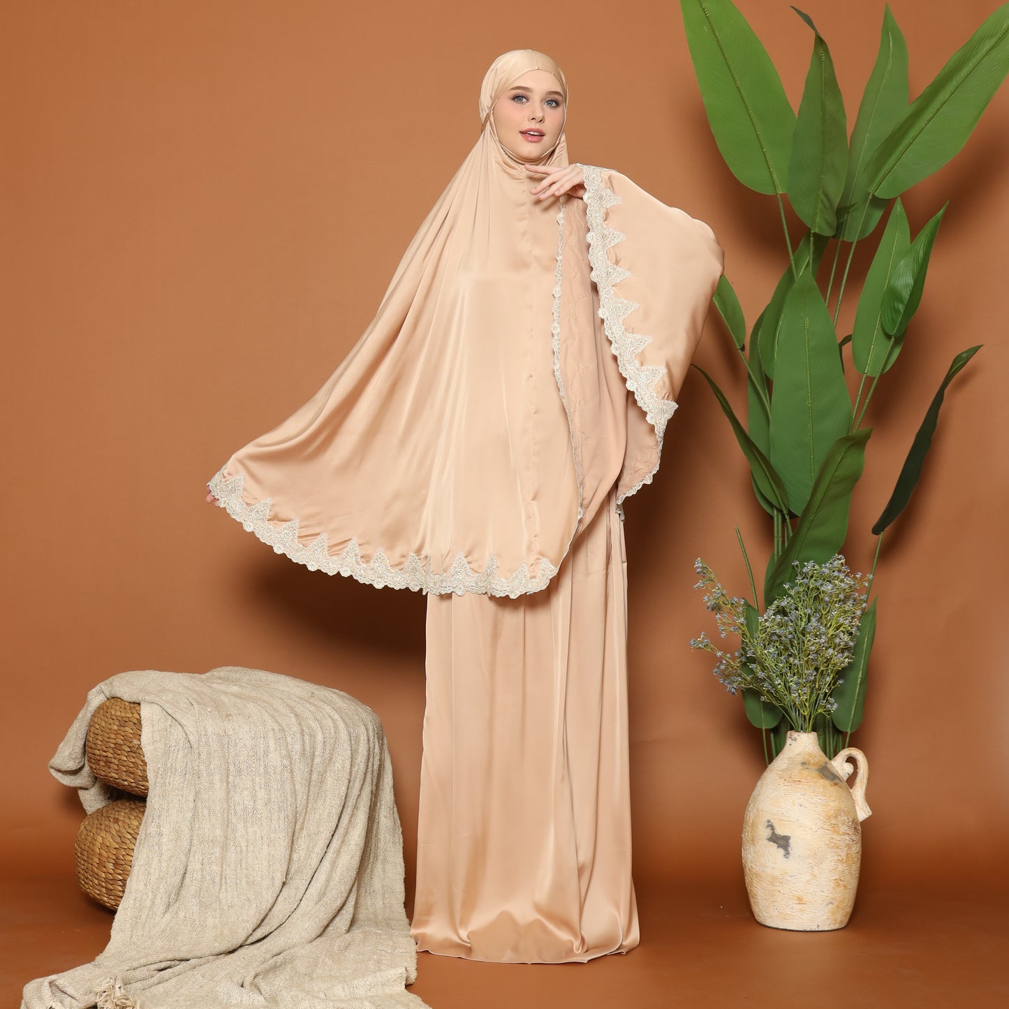 The Princess Prayer Gown (Telekung) in Gold - with Personalised Gift Box
