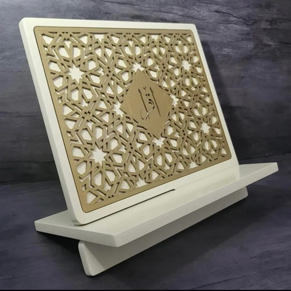 Iqra Moroccan Mosaic Laser-Cut Lap Rehal in Golden Ivory