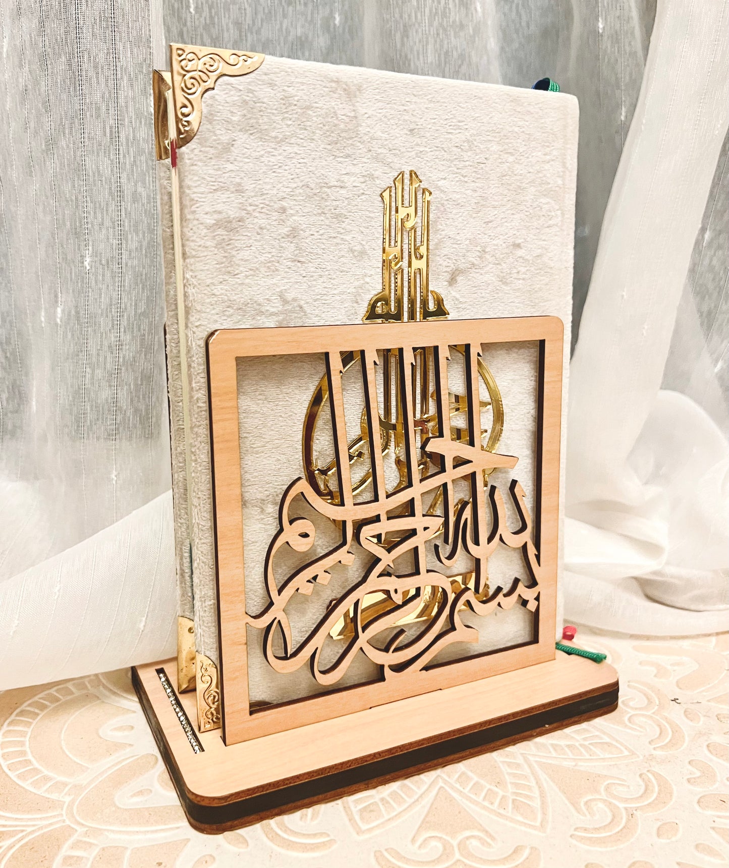 Premium Ajwa Dates & Bejeweled Quran Stand - Ramadan Special Gift Set Series
