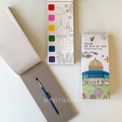 Masjid Watercolour Painting Book; Islam My Way of Life