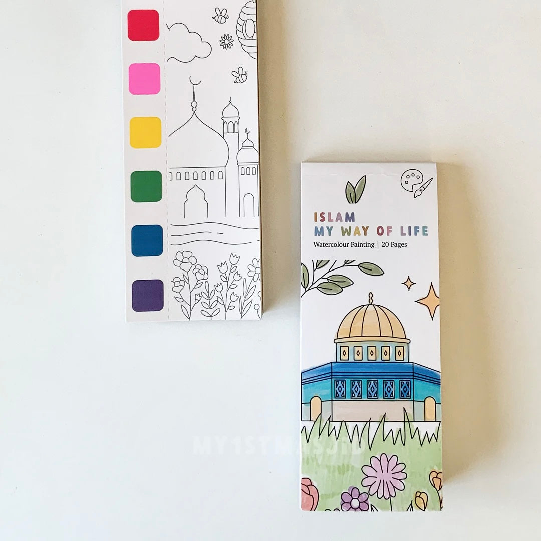 Masjid Watercolour Painting Book; Islam My Way of Life