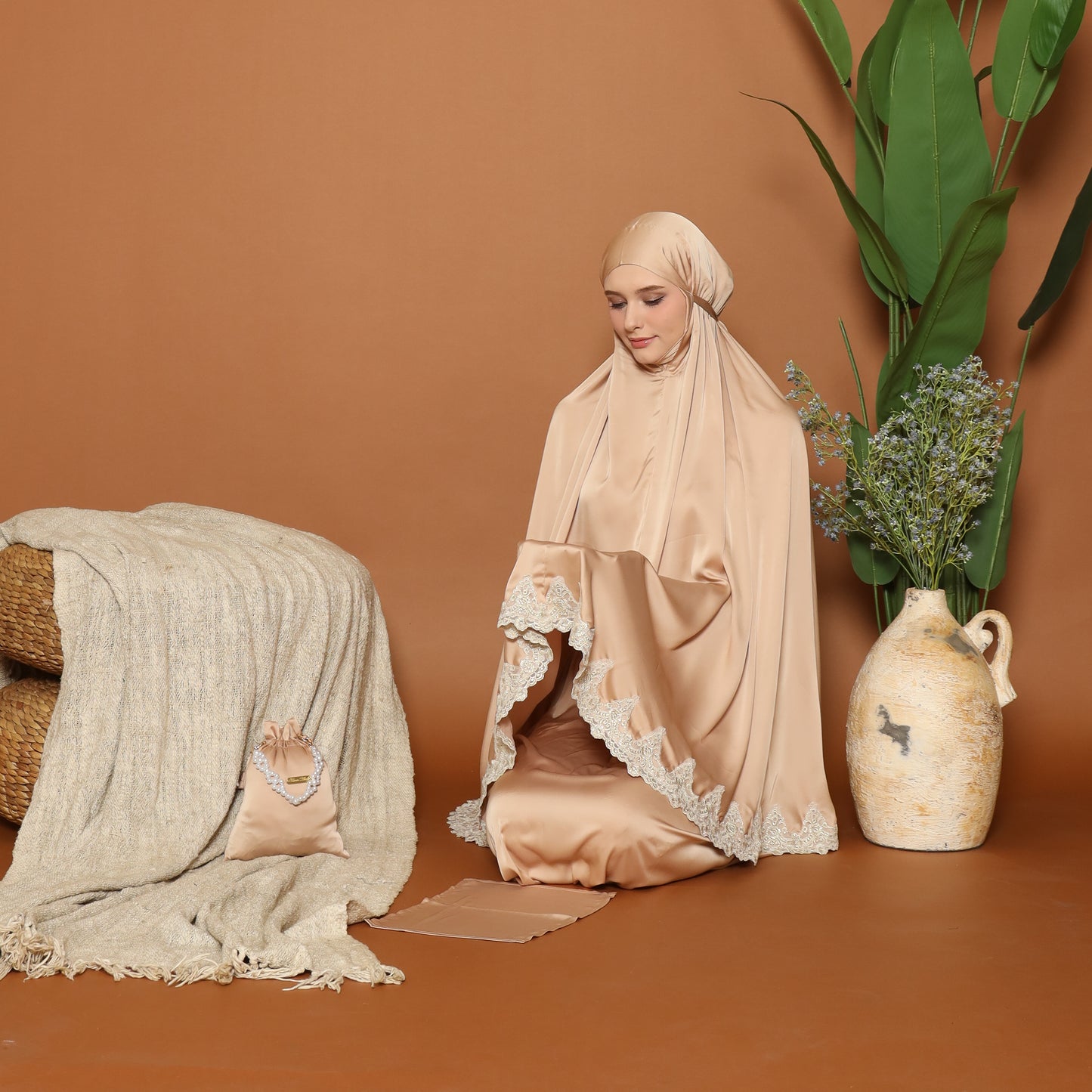 The Princess Prayer Gown (Telekung) in Gold - with Personalised Gift Box