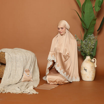 The Princess Prayer Gown (Telekung) in Gold - with Personalised Gift Box