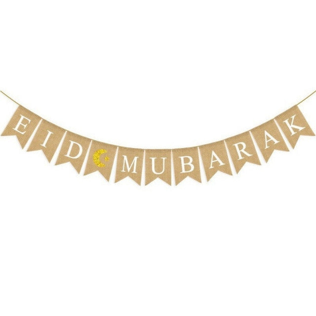 Eid Mubarak & Ramadan Kareem Burlap Garlands Set