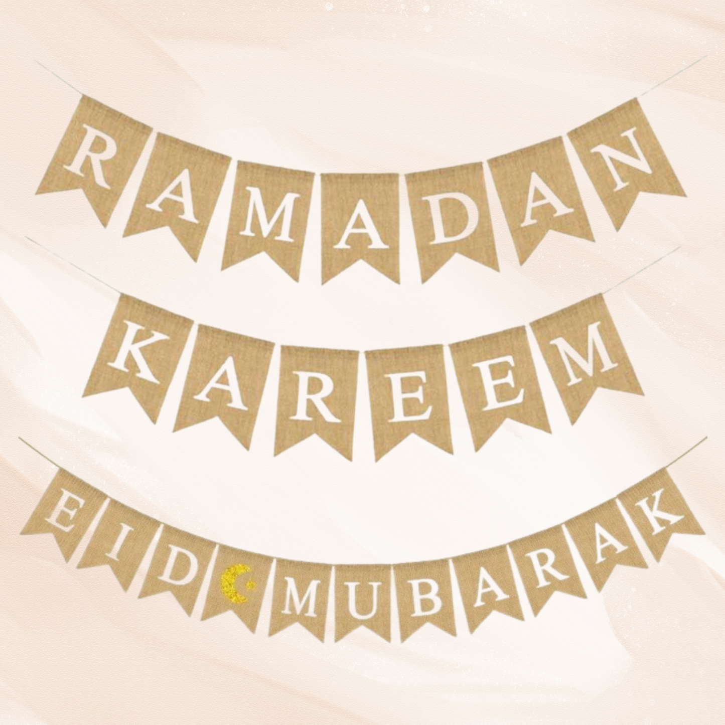 Eid Mubarak & Ramadan Kareem Burlap Garlands Set